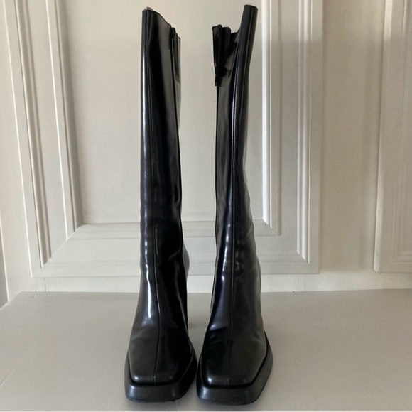 NWT Free People Jeffery Campbell Taysha Tall Black Leather Boots Sz 8.5 - Picture 2 of 7